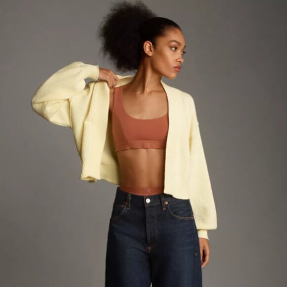 Brand New by Anthropologie The Livvy Waffle Knit Cardigan by Flat White - Picture 1 of 5